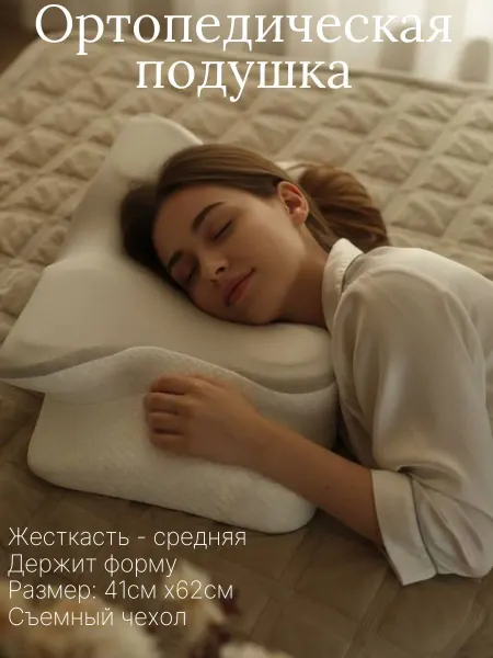Подушка ортопедическая анатомическая со съемным чехлом