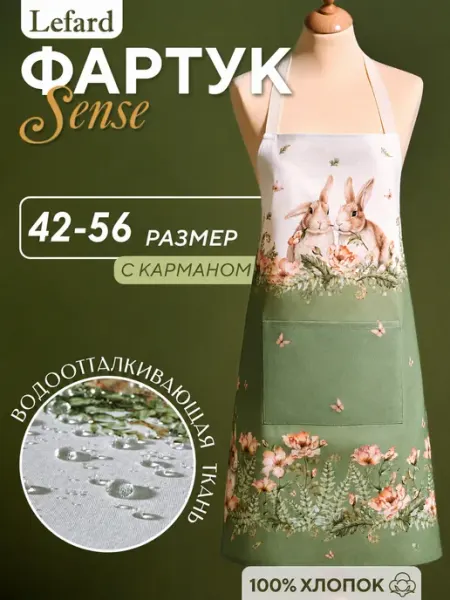 Lefard Фартук кухонный женский хлопок 70x80 см Sense