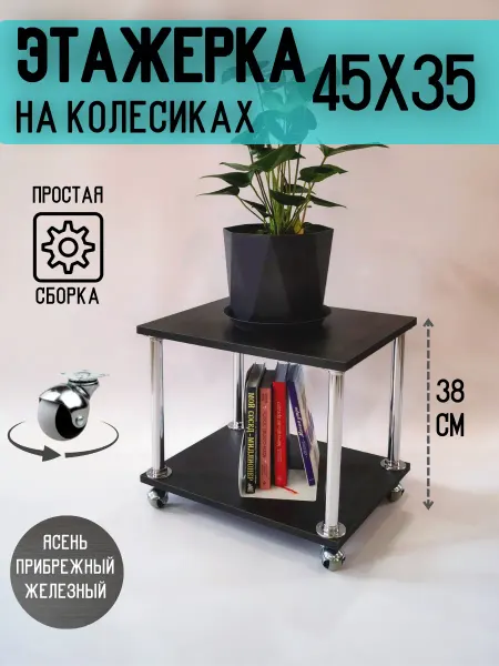 ECO ПОЛКА Этажерка на колесиках маленькая
