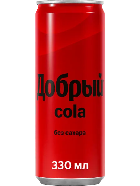 Напиток ДОБРЫЙ Cola без сахара сильногазированный, 0.33л
