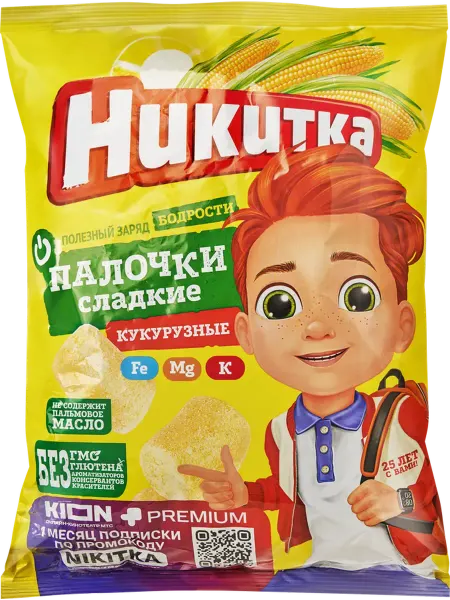 Палочки кукурузные НИКИТКА с сахарной пудрой 160г