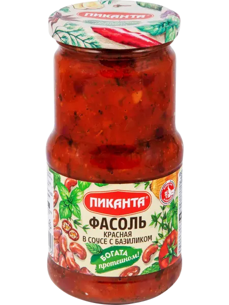 Фасоль красная ПИКАНТА в соусе с базиликом, 480г
