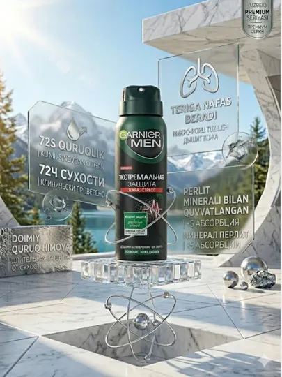 Дезодорант-антиперспирант аэрозоль Garnier Men для мужчин Экстремальная защита 72ч 150 мл