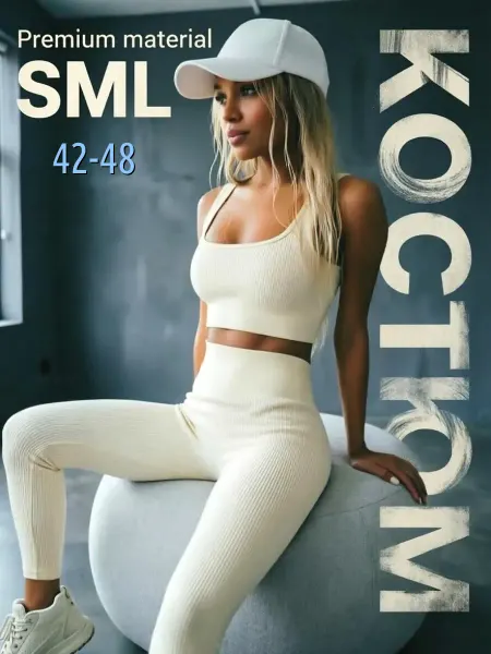 Moris collection Костюм спортивный для фитнеса, в рубчик