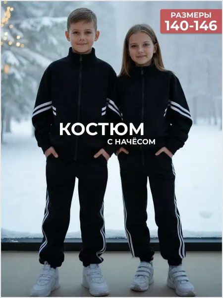 МЕЖъ Костюм спортивный теплый с флисовым начесом на молнии