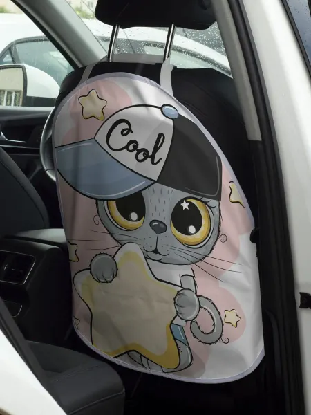 PrintyFull Чехол-накидка на автокресло Милый котёнок в кепке "Cool"