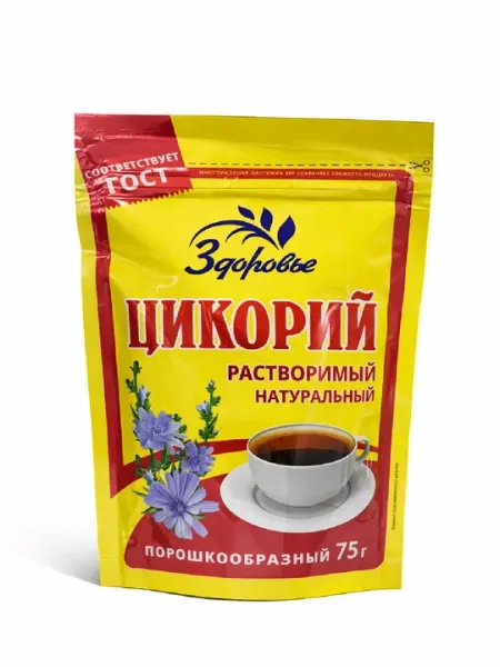 Цикорий растворимый Здоровье натуральный, порошкообразный, 75 г