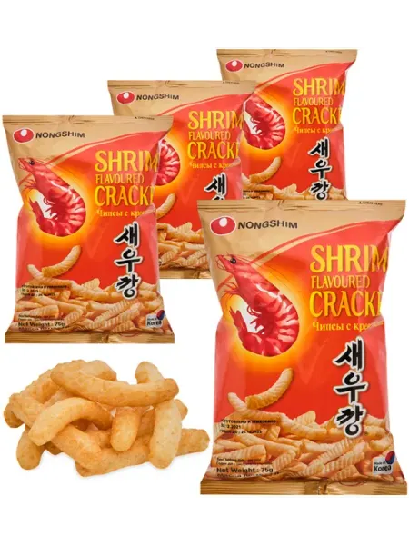 Art East Чипсы "Нонгшим" с креветочным вкусом 4шт х 75г, Корея