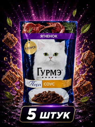 Влажный корм Gourmet для кошек с курицей в соусе 75 грамм (5 штук)