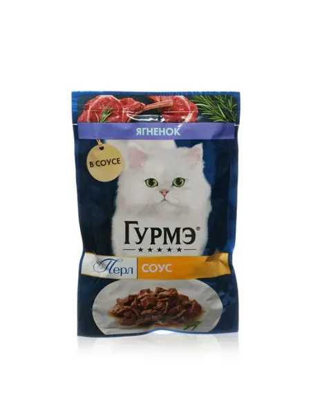 GOURMET Влажный корм для кошек с ягненком в соусе, 75 г