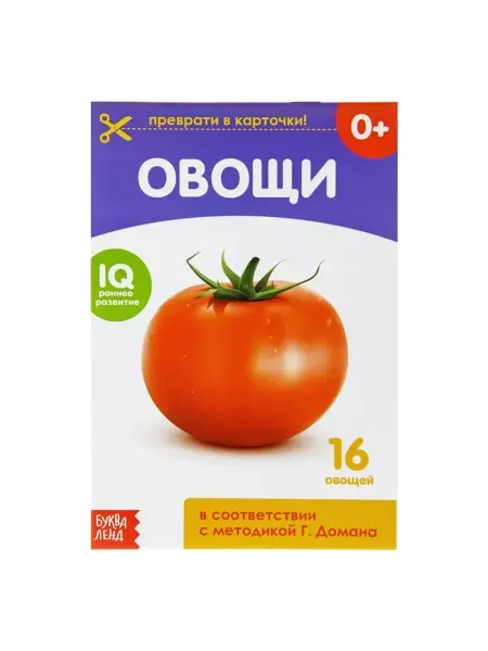 Буква-Ленд Карточки на скрепке. Овощи (16 карточек)