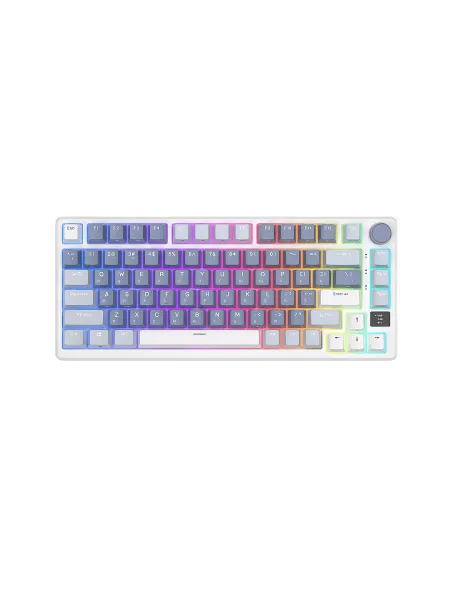 Royal Kludge Клавиатура механическая беспроводная 75% RGB RKM75 белая