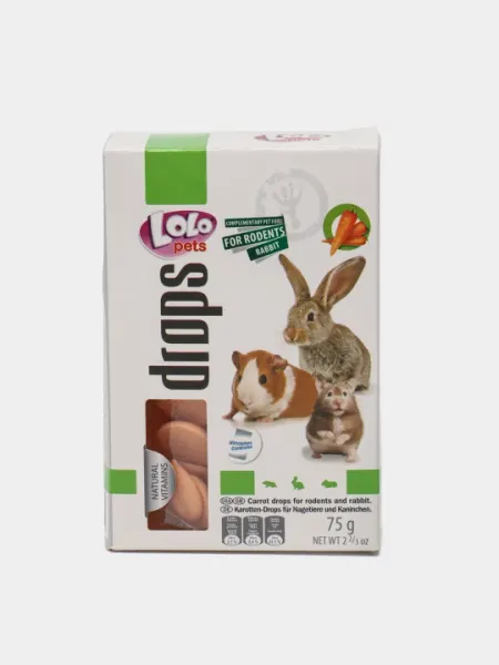 Морковные хлопья для грызунов и кроликов LoLo Pets Сomplementary, 75 г