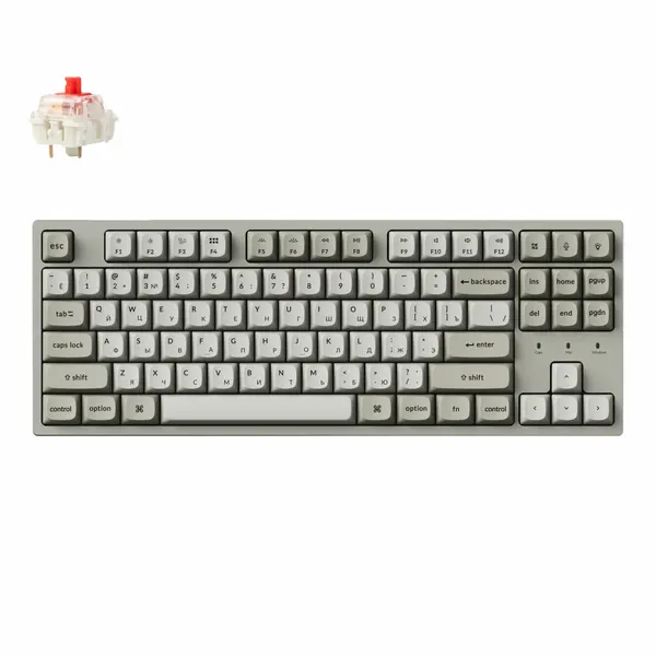 Механическая клавиатура Keychron C1 Pro 8K (80%) - проводная (линейные св. Keychron Super Red)