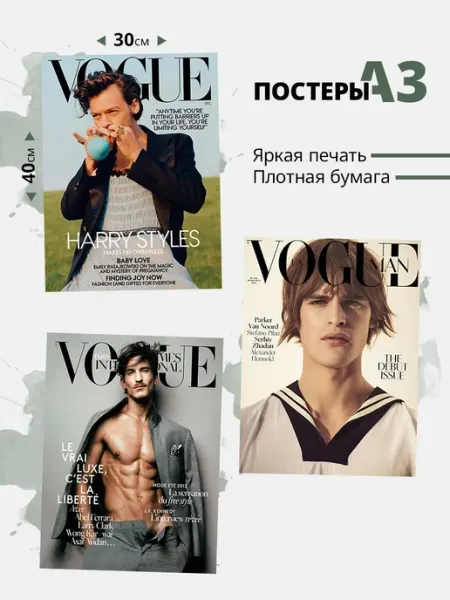Pank.serg Постеры интерьерные А3 на стену Vogue
