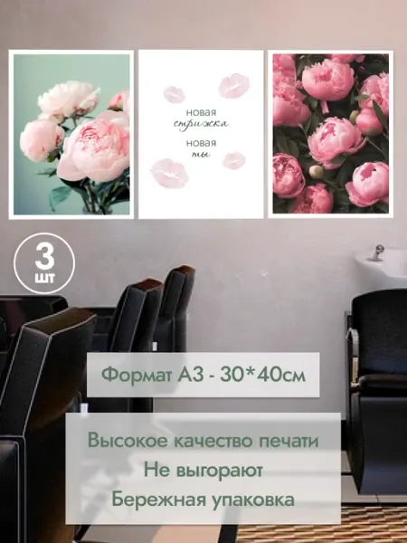 Pank.serg Постеры А3 на стену интерьерные в салон красоты