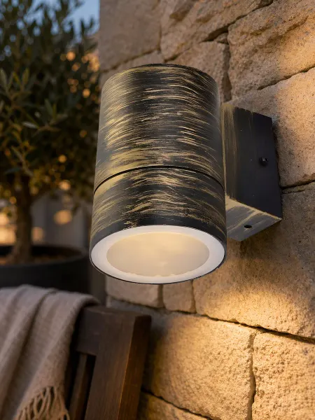 General Lighting Systems Светильник фасадный настенный IP65 25 Вт черное золото