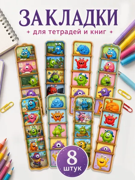 MAJIVVI HOME Закладки для книг и учебников монстрики как из пинтерест
