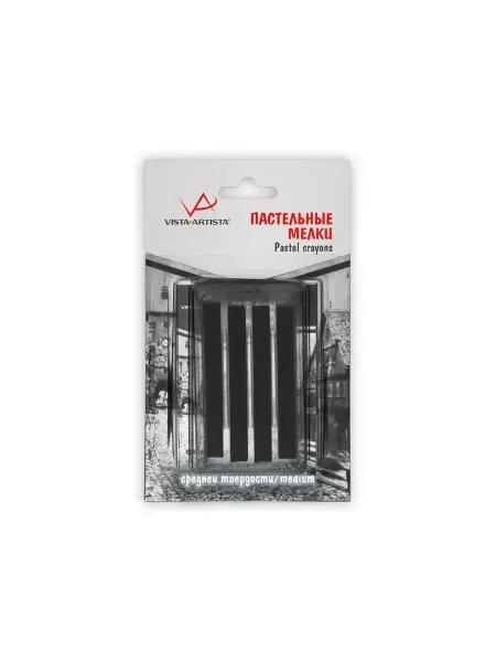 Vista-Artista Мелки пастель для рисования, черная, 4 шт