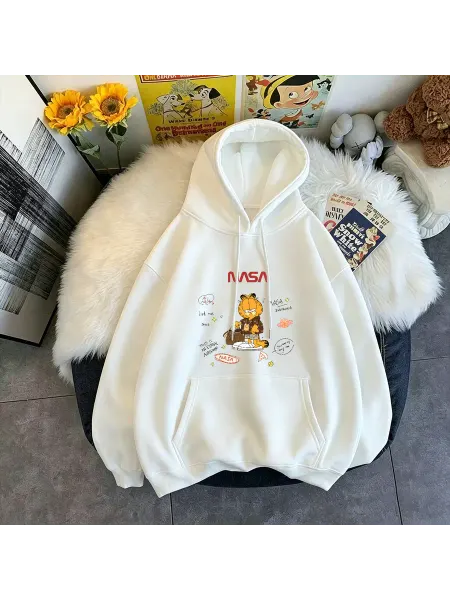 Зимняя толстовка с капюшоном и принтом Garfield