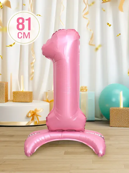 INFANT Шар цифра 1 фольгированная на подставке