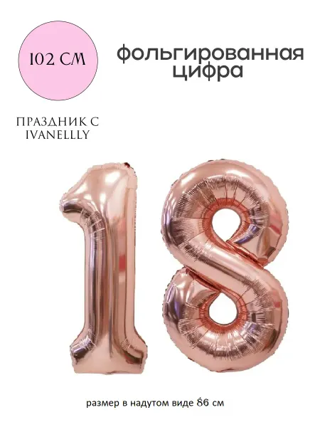 Ivanellly Фольгированная цифра воздушный шар для фотозоны на 18 лет