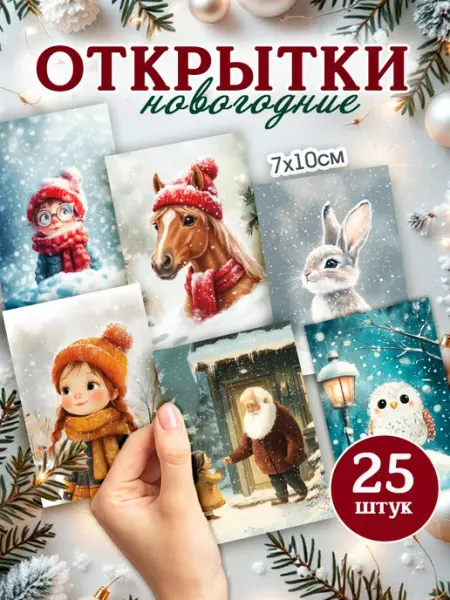 MAJIVVI HOME Новогодний набор открыток акварель