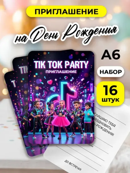 MAJIVVI HOME Пригласительные на день рождения тик ток вечеринка
