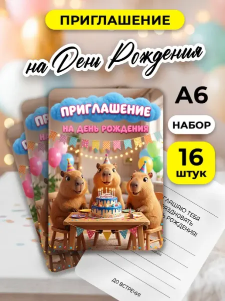 MAJIVVI HOME Пригласительные на день рождения капибара