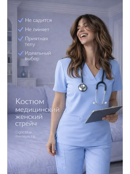 MEDLEND Костюм медицинский хирургический стрейч с брюками