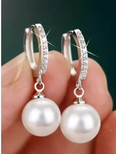 MoyShop Серьги бижутерия с камнями и жемчугом