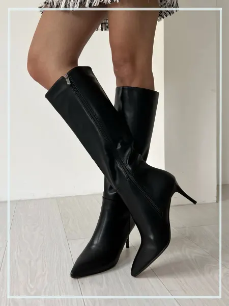 ShoesBar Сапоги демисезонные на каблуке с замком