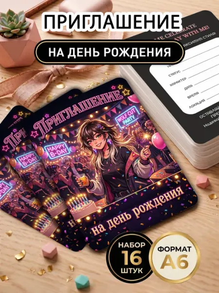 Пригласительные на день рождения неоновая вечеринка