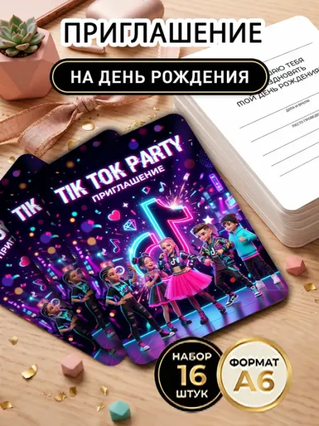 Пригласительные на день рождения тик ток вечеринка