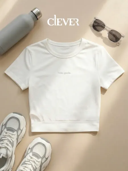 CLEVER WEAR Топ футболка укороченная для девочки кроп топ