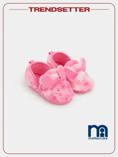 Mothercare Тапочки детские в садик слипоны с мехом с принтом
