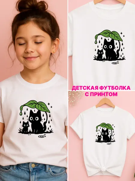 Univeles Базовая футболка для девочки белая