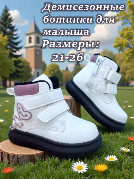 Флип Детские демисезонные ботинки утепленные на прогулку в сад