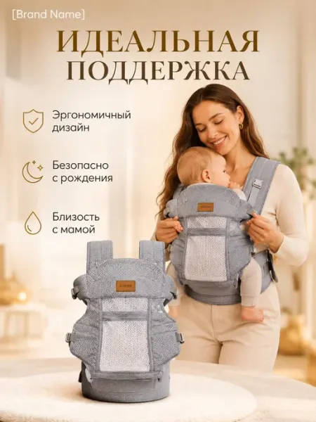 Рюкзак-кенгуру для новорожденных, переноска для малыша