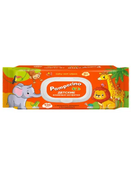 PAMPERINO Салфетки влажные Kids с ромашкой и витамином Е с