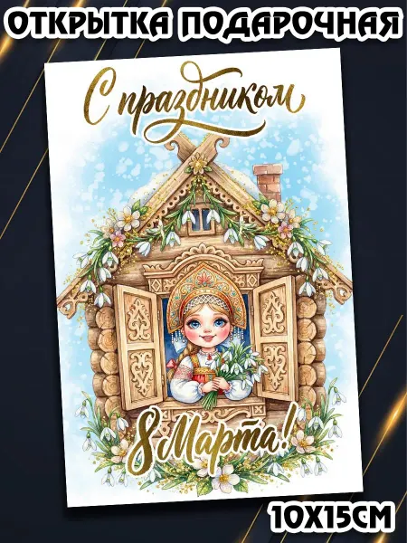 Podarkez Открытка с 8 марта женщинам 10 на 15