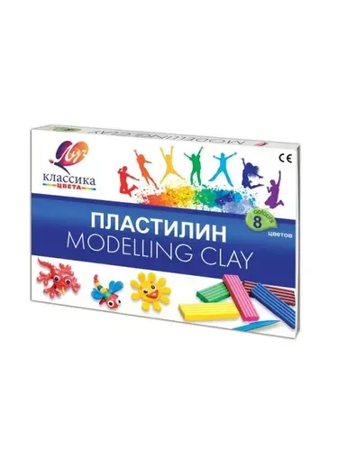 Луч Пластилин Классика + стек, 8 цветов, 120 гр