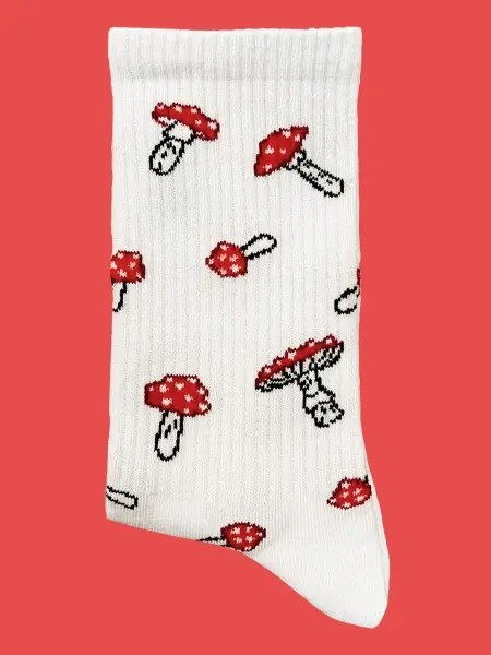 Krumpy Белые носки с принтом мухомора
