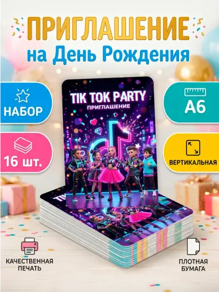 StickerHouse Natali Pank Пригласительные на день рождения тик ток вечеринка