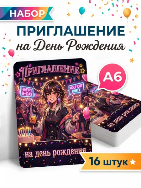 Pank.serg Пригласительные на день рождения неоновая вечеринка