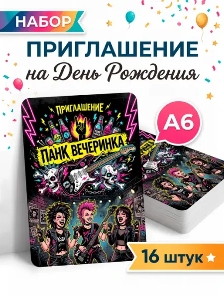 Pank.serg Пригласительные на день рождения панк вечеринка