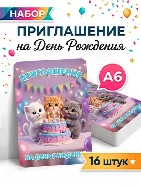 Pank.serg Пригласительные на день рождения котики