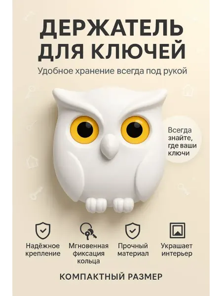 Бине8 Ключница в прихожую настенная сова