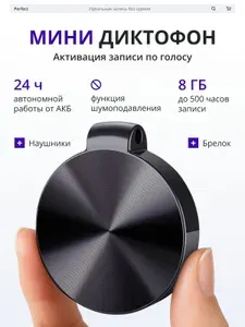 Цифровой аудио мини диктофон брелок для записи и прослушивания звуков + флешка 8 гб.