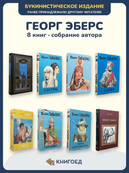 Книгоед Эберс повести 8 книг исторические романы букинистика